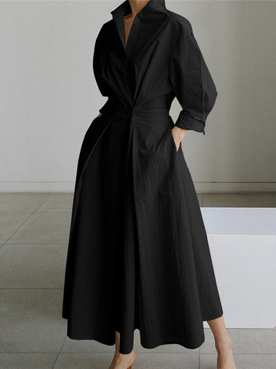 Taliah™ Polo Collar Long Sleeve Dress 