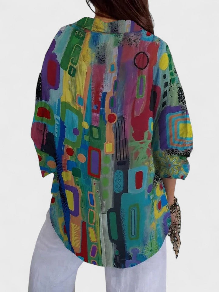 Rose™ | Elegant Blouse with Geometric Pattern