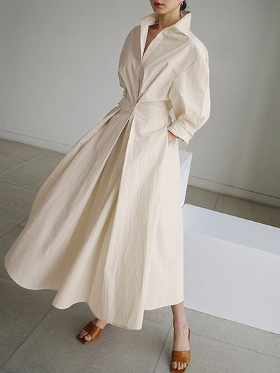 Taliah™ Polo Collar Long Sleeve Dress 