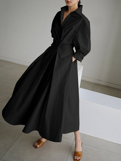 Taliah™ Polo Collar Long Sleeve Dress 