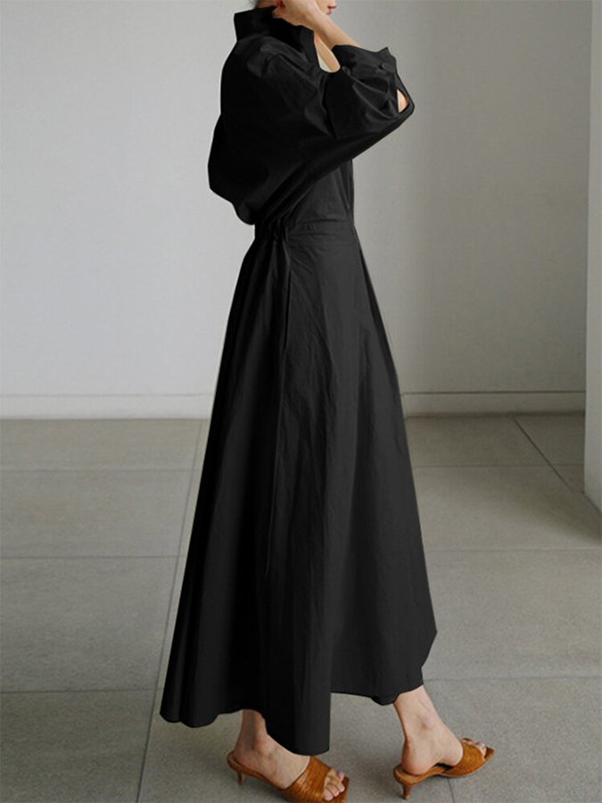 Taliah™ Polo Collar Long Sleeve Dress 