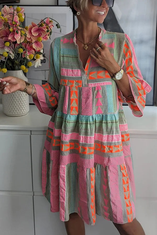 Julia – Boho Tiered Swing Dress