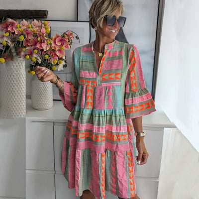 Julia – Boho Tiered Swing Dress
