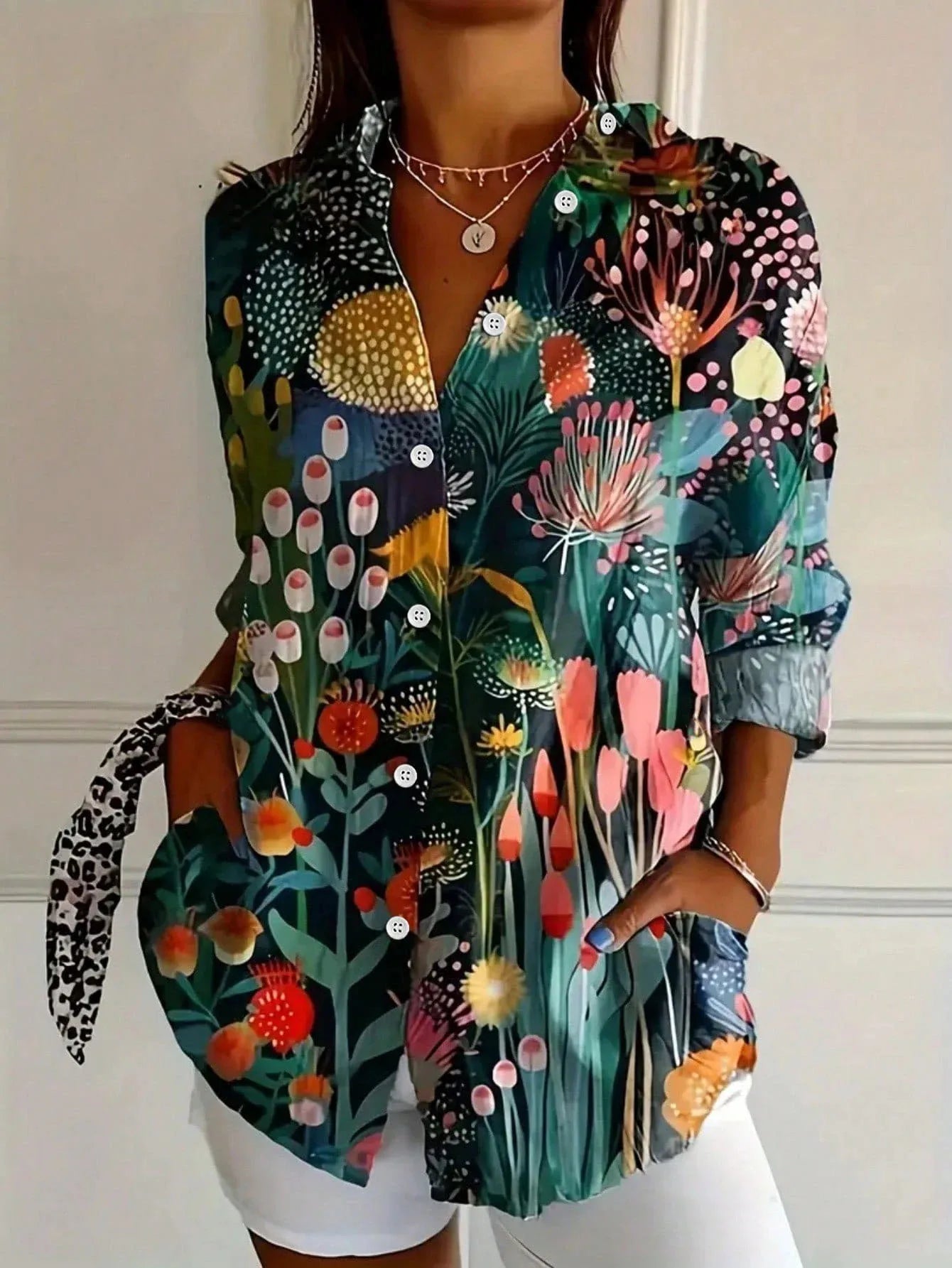 Annika | Colourful Blouse with Playful Print