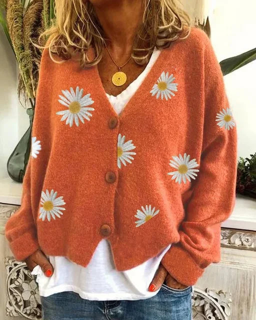 Althea™ | Casual floral crochet cardigan
